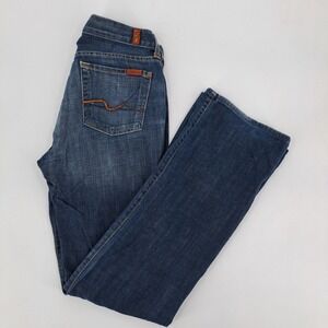 7 For All Mankind Bootcut Jeans Mens 30 100% Cotton Blue Dark Wash Signature USA